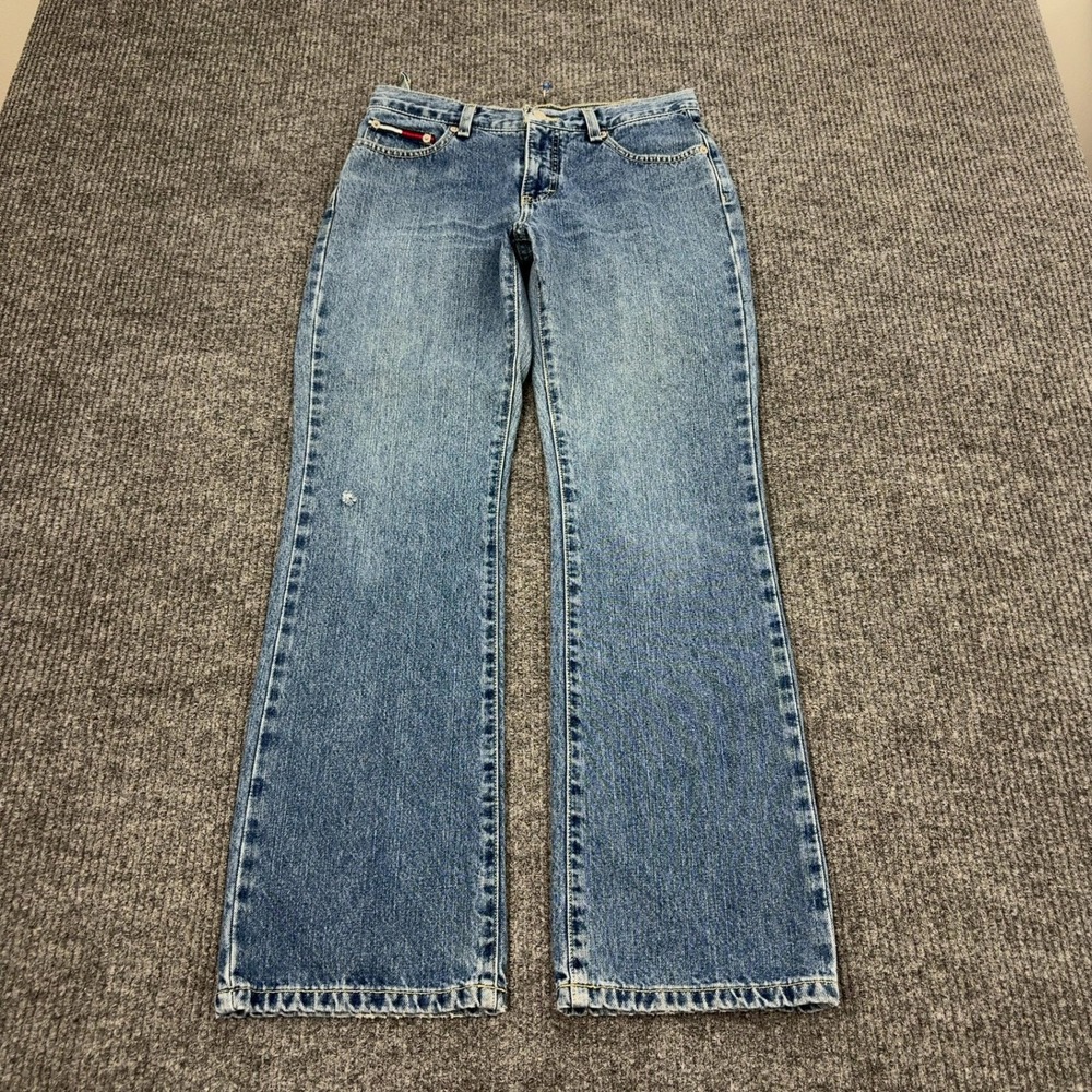 Vintage Tommy Jeans Jeans 7 Blue Cotton Flare Bootcut Y2K Streetwear Retro